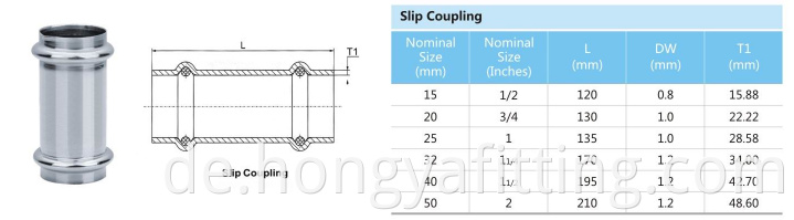 Edelstahl-Epual-Kupplungs-Pressfitting V-Typ